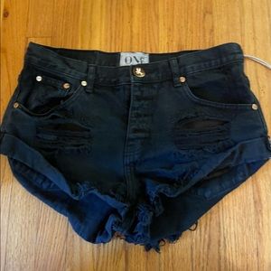 One by One Teaspoon Low Rise Denim Shorts